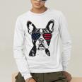 Boston Terrier Dog 4th July America USA Flag Men Women Kids Men's Long Sleeve T-Shirt, funny gift