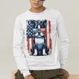 Boston Terrier Dog American USA US Flag Pets Vintage Outfit Men's Long Sleeve T-Shirt, funny gift