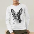 Boston Terrier Dog Motif Pet Illustration Boston Terrier For Men Women Kids Men's Long Sleeve T-Shirt, funny gift