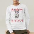 Boston Terrier Dog Santa Hat Men Kids Ugly Christmas Light Men's Long Sleeve T-Shirt, funny gift