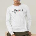 Boston Terrier EKG Heartbeat Heart Line Dog Lovers Men's Long Sleeve T-Shirt, funny gift