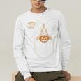 Boston Terrier Halloween Cute Bostie Dog Pocket Boo Men's Long Sleeve T-Shirt, funny gift