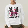 Boston Terrier Heart Glasses Girls Bostie Valentines Day Men's Long Sleeve T-Shirt, funny gift