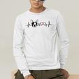 Boston Terrier Heartbeat Heart Line Men's Long Sleeve T-Shirt, funny gift
