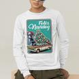 Boston Terrier Merry Christmas Tree Truck Dog X-Mas Men's Long Sleeve T-Shirt, funny gift