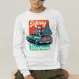 Boston Terrier Merry Christmas Tree Truck Santa Dog X-Mas Men's Long Sleeve T-Shirt, funny gift