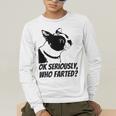 Boston Terrier Shirt Ok Seriously Who Farted Men's Long Sleeve T-Shirt, funny gift