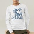 Boston Terrier UFO Cowboy Dog Dog Mom Dog Dad Alien Dog Men's Long Sleeve T-Shirt, funny gift