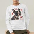 Boston Terrier Is My Valentine Cute Pet Dog Owner Valentine Men's Long Sleeve T-Shirt, funny gift