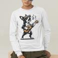 Dog Playing Guitar Singing Boston Terrier For Men Women Girls Kids Men's Long Sleeve T-Shirt, funny gift
