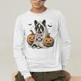 Halloween Boston Terrier Ghost Men's Long Sleeve T-Shirt, funny gift