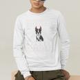 Ugly Xmas Sweater Style Boston Terrier Reindeer Christmas Men's Long Sleeve T-Shirt, funny gift