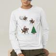 Xmas Lighting Tree Santa Riding Boston Terrier Christmas Men's Long Sleeve T-Shirt, funny gift