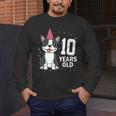 10 Years Old Birthday Boston Terrier Dog Lover 10th Party For Men Women Kids Men's Long Sleeve T-Shirt, funny design