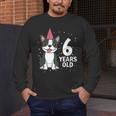 6 Years Old Birthday Boston Terrier Dog Lover 6th Party Kid Men's Long Sleeve T-Shirt, funny design