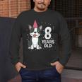 8 Years Old Birthday Boston Terrier Dog Lover 8th Party Kid Men's Long Sleeve T-Shirt, funny design