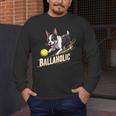 Ballaholic Boston Terrier Dog Chasing Bostie Ball Men's Long Sleeve T-Shirt, funny design