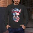 Boston Terrier 4th Of July US Merica Bostie Dog Patriotic For Men Women Kids Men's Long Sleeve T-Shirt, funny design