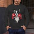 Boston Terrier Boxing Men's Long Sleeve T-Shirt, funny design