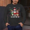 Boston Terrier Christmas Dogs Santa Reindeer Elf Men's Long Sleeve T-Shirt, funny design