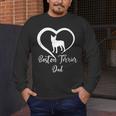 Boston Terrier Dad Cute Boston Terrier Silhouette Heart Men's Long Sleeve T-Shirt, funny design