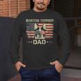 Boston Terrier Dad Dog Lovers American Flag 4th Of July For Women Men Men's Long Sleeve T-Shirt, funny design