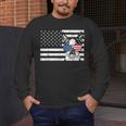 Boston Terrier Dog 4th Of July US American Flag Patriotic Men's Long Sleeve T-Shirt, funny design