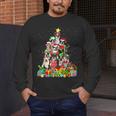 Boston Terrier Dog Christmas Tree Lights Xmas Pajama For Men Women Kids Men's Long Sleeve T-Shirt, funny design