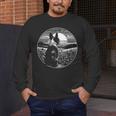 Boston Terrier Dog Nature Scene Graphic Art Men Women Girls Kids Men's Long Sleeve T-Shirt, funny design