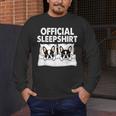 Boston Terrier Dog Official Sleep Pajamas Nightgown Men's Long Sleeve T-Shirt, funny design