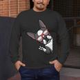 Boston Terrier Dog From Side Boston Bull Men's Long Sleeve T-Shirt, funny design
