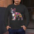 Boston Terrier Floral Dog Lover Vintage Distressed For Men Women Kids Men's Long Sleeve T-Shirt, funny design