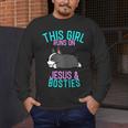 Boston Terrier This Girl Runs On Jesus And Boston Terriers Men's Long Sleeve T-Shirt, funny design
