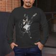 Boston Terrier Guitar Men's Long Sleeve T-Shirt, funny design