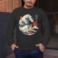 Boston Terrier Japanese Kanagawa Wave Surf Loyal Dog Men Women Kids Men's Long Sleeve T-Shirt, funny design