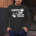 Boston Terrier Lover Coffee And Boston Terriers Men's Long Sleeve T-Shirt, funny design
