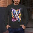 Boston Terrier Lover Pop Art Color Boston Terrier Dog For Men Women Girls Kids Men's Long Sleeve T-Shirt, funny design