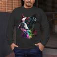 Boston Terrier Lovers Colorful Pop Art Boston Terrier Men's Long Sleeve T-Shirt, funny design