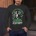 My Boston Terrier Is My Lucky Charm Paw Dog St Patrick's Day Men's Long Sleeve T-Shirt, funny design