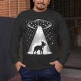 Boston Terrier Mom Dad Dog Alien UFO For Men Women Men's Long Sleeve T-Shirt, funny design