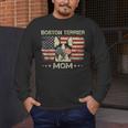 Boston Terrier Mom Dog Lovers American Flag 4th Of July Men's Long Sleeve T-Shirt, funny design