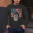 Boston Terrier Patriotic 4th Of July USA American Flag Men's Long Sleeve T-Shirt, funny design