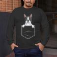 Boston Terrier In The Pocket Cute Boston Terrier Dog Lovers For Men Women Girls Kids Men's Long Sleeve T-Shirt, funny design