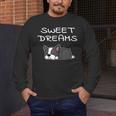 Boston Terrier Puppy Sweet Dreams Pajama For Bedtime Men's Long Sleeve T-Shirt, funny design