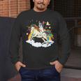 Boston Terrier Riding Unicorn Boys Girls Kids Rainbow Men's Long Sleeve T-Shirt, funny design