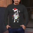 Boston Terrier Santa Christmas Lights Xmas Dog Lover Men Women Kids Men's Long Sleeve T-Shirt, funny design
