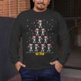 Boston Terrier Santa Hat Xmas Light Men Women Christmas Tree Men's Long Sleeve T-Shirt, funny design