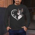 Boston Terrier Shirts For Women Girls Kids Heart Cute Men's Long Sleeve T-Shirt, funny design