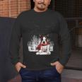 Boston Terrier In The Snow Merry Christmas Winter Men's Long Sleeve T-Shirt, funny design