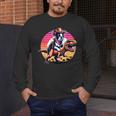 Boston Terrier Wearing A Cowboy Hat On T-Rex Men's Long Sleeve T-Shirt, funny design